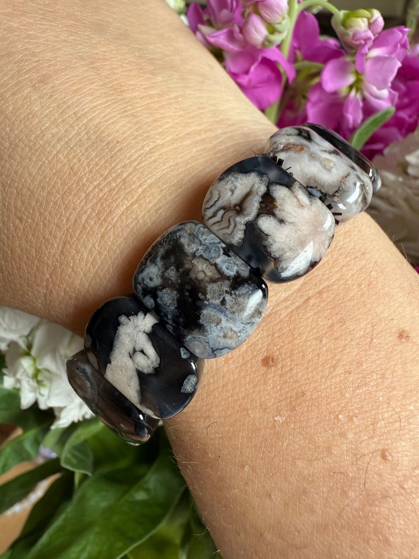 Black Flower Agate