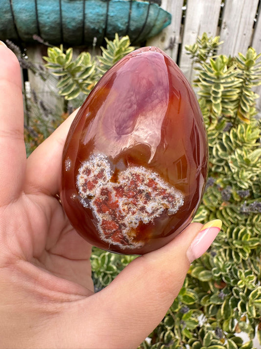 Druzy Red Agate Egg