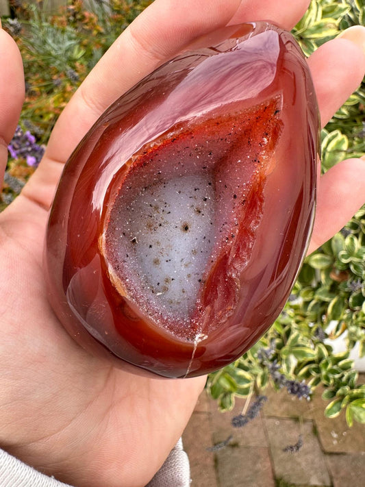 Druzy Red Agate Egg