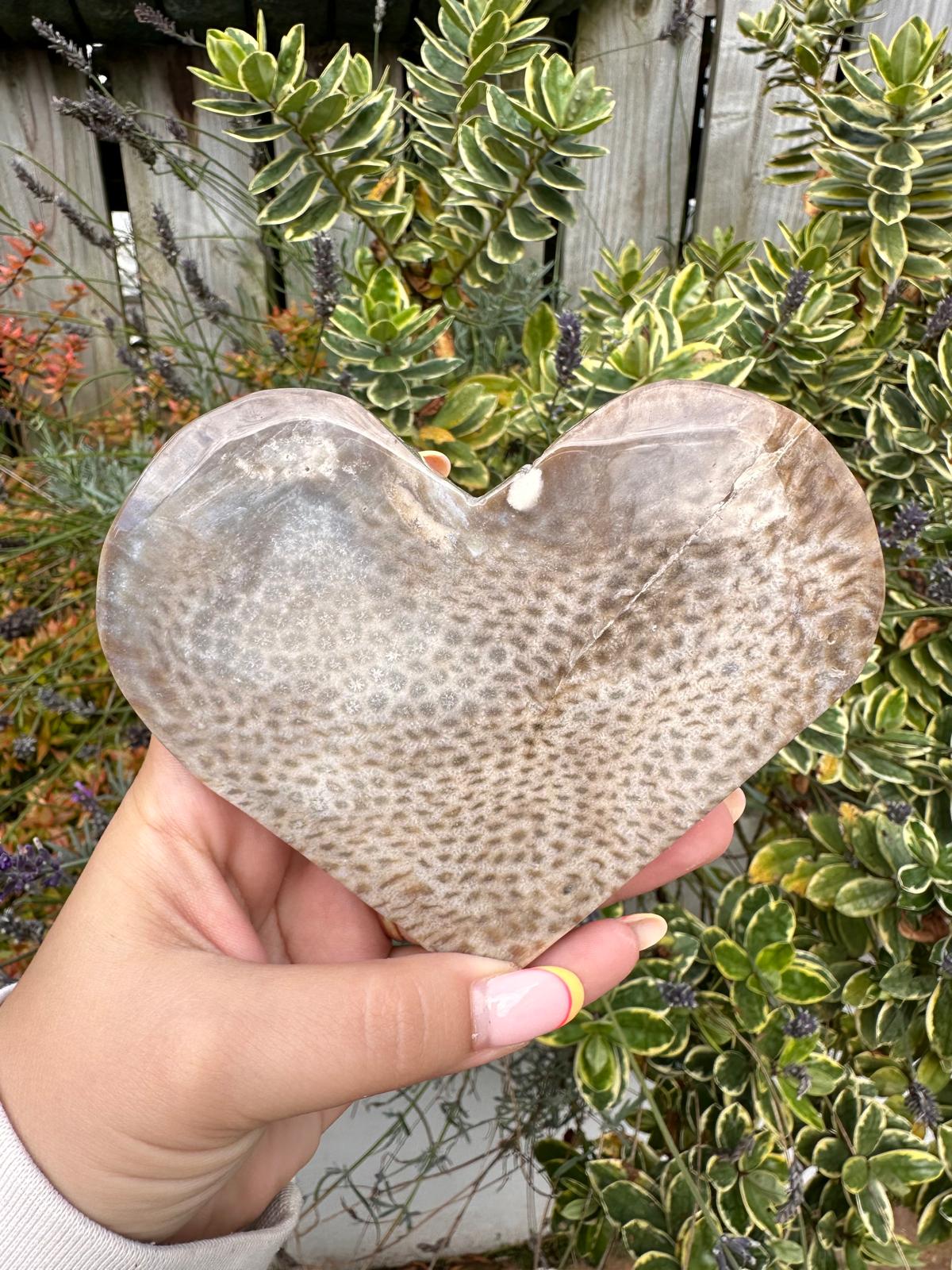 Coral Jade Heart